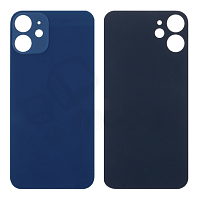 Задняя крышка для iPhone 12 mini (широкий вырез под камеру, логотип) синяя от интернет магазина z-market.by