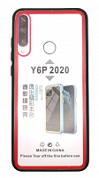 Чехол для Huawei Y6P прозрачный с цветной рамкой, чёрно-красный  Color Case от интернет магазина z-market.by