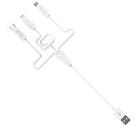 Кабель USB - 3 в 1 (iPhone + MicroUSB + Type-C) Hoco X1, белый от интернет магазина z-market.by