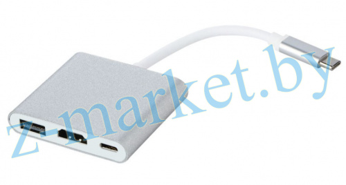 Адаптер-переходник Type-C to USB Hub (3in1) USB 3.0 / Type-C / HDMI Profit в Гомеле, Минске, Могилеве, Витебске.