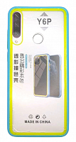 Чехол для Huawei Y6P прозрачный с цветной рамкой, голубо-салатовый Color Case от интернет магазина z-market.by