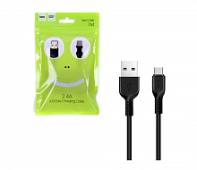 USB кабель HOCO X13 USB - Type-C, 2.4A, 1м., силиконовый, черный от интернет магазина z-market.by