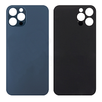 Задняя крышка для iPhone 12 Pro Max (широкий вырез под камеру, логотип) синяя от интернет магазина z-market.by