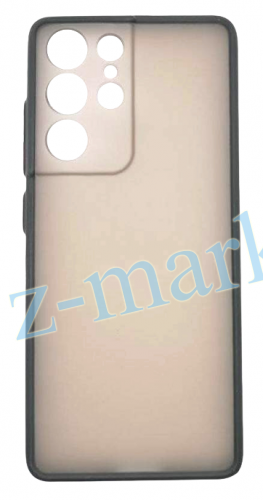 Чехол для Samsung Galaxy S21 ULTRA, G998 матовый с цветной рамкой, черный в Гомеле, Минске, Могилеве, Витебске.