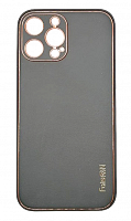 Чехол для iPhone 13 Pro Max, экокожа, матовый, черный от интернет магазина z-market.by