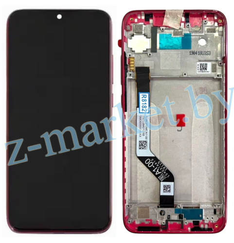 Модуль для Xiaomi Redmi Note 7 (M1901F7G) - Сервисный (дисплей с тачскрином в раме), красный в Гомеле, Минске, Могилеве, Витебске. фото 2