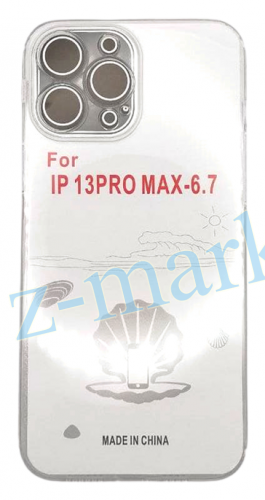 Чехол для iPhone 13 Pro Max силиконовый прозрачный с закрыми камерой и разъемом в Гомеле, Минске, Могилеве, Витебске.