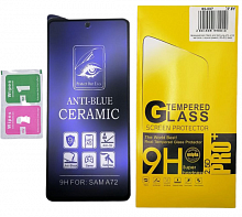 Керамическое стекло для Samsung A72, A725 Anti-Blue, 0.4 мм. с черной рамкой, матовое от интернет магазина z-market.by
