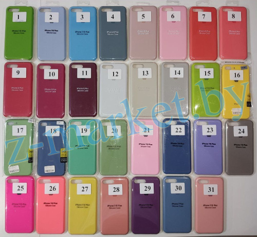 Чехол для iPhone 7, 8 Plus Silicon Case, цвет 30 (темно-голубой) в Гомеле, Минске, Могилеве, Витебске.