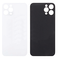 Задняя крышка для iPhone 12 Pro (широкий вырез под камеру, логотип) белая от интернет магазина z-market.by