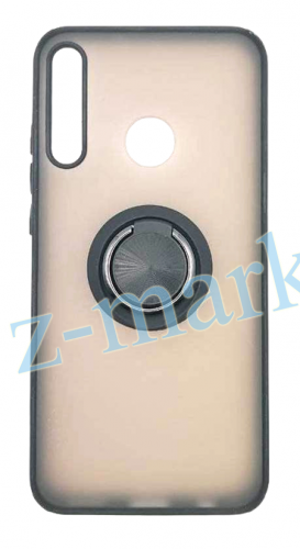 Чехол для Huawei Y7P, P40 Lite E, Honor 9C матовый с цветной рамкой, черный, держ. под палец, магнит в Гомеле, Минске, Могилеве, Витебске.