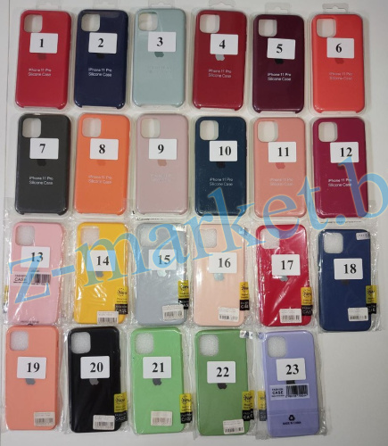 Чехол для iPhone 11 Pro Silicon Case, цвет 16 (светло-розовый), со стеклянным задником в Гомеле, Минске, Могилеве, Витебске.