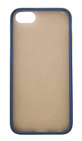 Чехол для iPhone 7, 8, SE 2020 матовый с цветной рамкой, синий от интернет магазина z-market.by