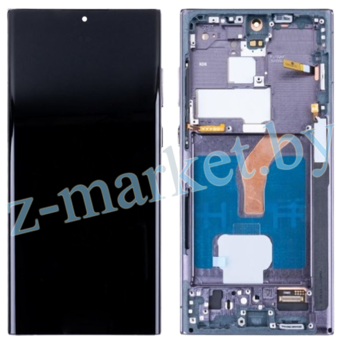 Модуль для Samsung S908B (S22 Ultra), OLED, (дисплей с тачскрином в раме), черный в Гомеле, Минске, Могилеве, Витебске.