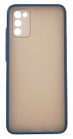 Чехол для Samsung A02S, A025F, A03S, A037F матовый с цветной рамкой, синий от интернет магазина z-market.by