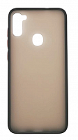 Чехол для Samsung A11, A115F, M11, M115F SHELL, матовый с цветной рамкой, черный от интернет магазина z-market.by