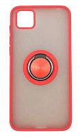 Чехол для Huawei Y5P 2020, Honor 9S матовый с цветной рамкой, красный,  держатель под палец, магнит от интернет магазина z-market.by
