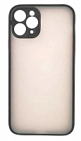 Чехол для iPhone 11 Pro матовый с цветной рамкой, цвет 3 (черный) от интернет магазина z-market.by
