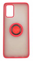 Чехол для Samsung A02S, A025F, A03S, A037F матов с цветн рамк, красный, держ под палец, магнит от интернет магазина z-market.by