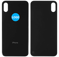 Задняя крышка для iPhone X (AAA класс, малый вырез камера, CE лого) черная от интернет магазина z-market.by