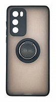 Чехол для Huawei P40 матовый с цветной рамкой, черный, держатель под палец, магнит от интернет магазина z-market.by