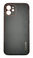 Чехол для iPhone 12, экокожа, матовый, черный от интернет магазина z-market.by