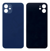 Задняя крышка для iPhone 12 (широкий вырез под камеру, логотип) синяя от интернет магазина z-market.by