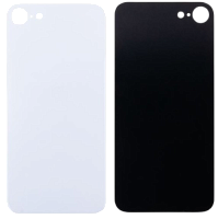 Задняя крышка для iPhone SE 2020 Белый (стекло, широкий вырез под камеру, логотип) - Премиум. от интернет магазина z-market.by