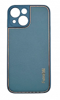 Чехол для iPhone 13 mini, экокожа, матовый, синий от интернет магазина z-market.by