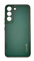 Чехол для Samsung S22, экокожа, матовый, зелёный, тёмный от интернет магазина z-market.by
