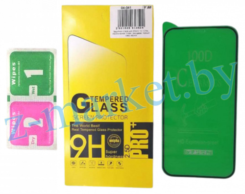 Защитное стекло для iPhone 12, 12 Pro, керамическое, 0.4мм, глянцевое, полный клей, чёрное в Гомеле, Минске, Могилеве, Витебске.