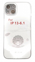 Чехол для iPhone 13 силиконовый прозрачный с закрыми камерой и разъемом от интернет магазина z-market.by