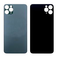 Задняя крышка для iPhone 11 PRO MAX (широкий вырез под камеру, логотип) темно-зеленая от интернет магазина z-market.by