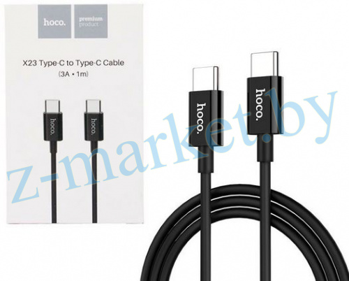 USB-С кабель HOCO X23 Skilled Type-C To Type-C, 3A, черный в Гомеле, Минске, Могилеве, Витебске. фото 2