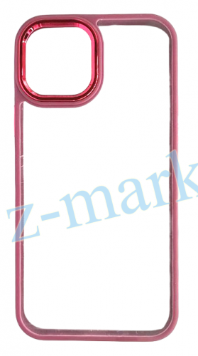 Чехол для iPhone 12, 12 Pro прозрачный с цветной рамкой, бордовый в Гомеле, Минске, Могилеве, Витебске.