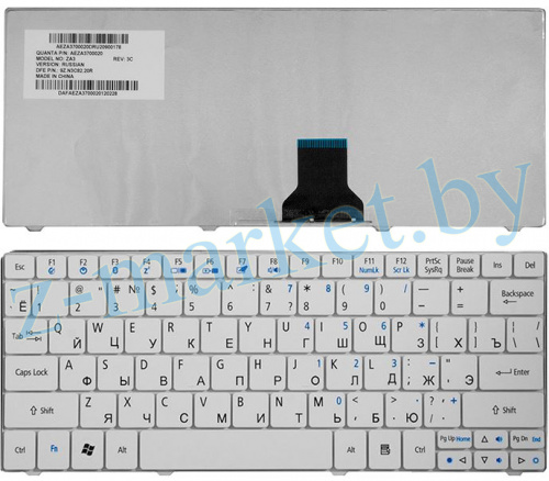 Клавиатура Acer ONE 751 752 1410 1810T ZA5 белая в Гомеле, Минске, Могилеве, Витебске.
