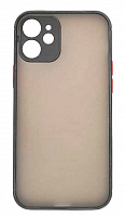 Чехол для iPhone 12 mini матовый с цветной рамкой, цвет 3 (черный) от интернет магазина z-market.by