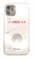 Чехол для iPhone 12 mini силиконовый прозрачный с закрыми камерой и разъемом от интернет магазина z-market.by