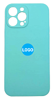 Чехол для iPhone 13 Pro Max Silicon Case цвет 23 (бирюзовый) с закрытой камерой и низом от интернет магазина z-market.by