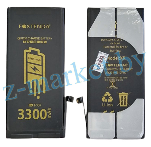 Аккумуляторная батарея Foxtenda для Apple iPhone XR, 3300 mAh усиленная (в коробке) в Гомеле, Минске, Могилеве, Витебске.