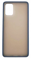 Чехол для Samsung A71, A715, матовый с цветной рамкой, синий от интернет магазина z-market.by