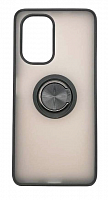 Чехол для Xiaomi Poco F3, Redmi K40, K40 Pro, Mi 11i, 11X мат. с цвет.рамкой, чёрный, держ., магнит от интернет магазина z-market.by