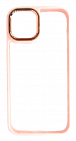 Чехол для iPhone 12, 12 Pro прозрачный с цветной рамкой, розовый от интернет магазина z-market.by