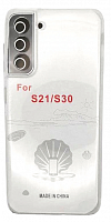 Чехол для Samsung Galaxy S21, G991 силиконовый прозрачный с закрыми камерой и разъемом от интернет магазина z-market.by
