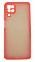 Чехол для Samsung A12, A125F, A127F, M12, M12F, F12 матовый с цветной рамкой, красный от интернет магазина z-market.by