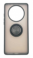 Чехол для Huawei Mate 40 Pro матовый с цветной рамкой, черный, держатель под палец, магнит от интернет магазина z-market.by