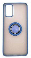 Чехол для Samsung A02S, A025F, A03S, A037F матов с цвет рамк, синий, держ под палец, магнит от интернет магазина z-market.by