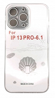 Чехол для iPhone 13 Pro силиконовый прозрачный с закрыми камерой и разъемом от интернет магазина z-market.by
