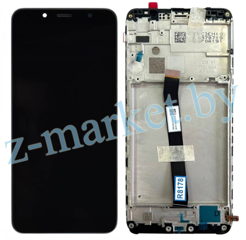 Модуль для Xiaomi Redmi 7A (M1903C3EE) - Сервисный (дисплей с тачскрином в раме), черный в Гомеле, Минске, Могилеве, Витебске.
