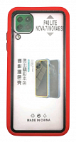 Чехол для Huawei P40 Lite, Nova 7i, Nova 6SE прозрачный с цветной рамкой, красно-черный  Color Case от интернет магазина z-market.by